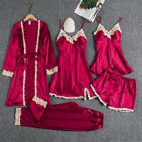 Sleepwear with chest cushion, silk suspender, gold flower thumbnail 8