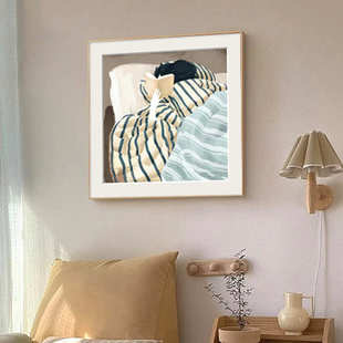 马蒂斯抽象派挂画设计师客厅样板间装 饰画奶油风小众艺术卧室壁画