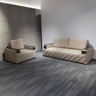 办公室商务会客接待洽谈酒店大堂会议室新中式三人位沙发茶几组合