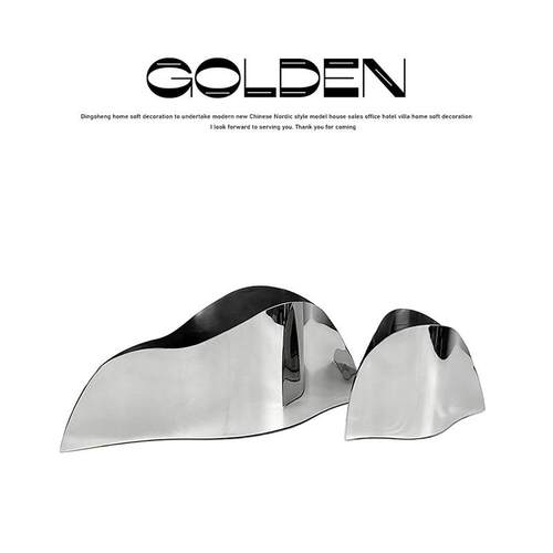 现代简约银色不锈钢花器冰桶花器摆件样板房售楼处餐厅软装饰品