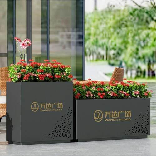 户外花箱铁艺花架组合商业街室外花坛广场街道隔断花槽庭院种植箱