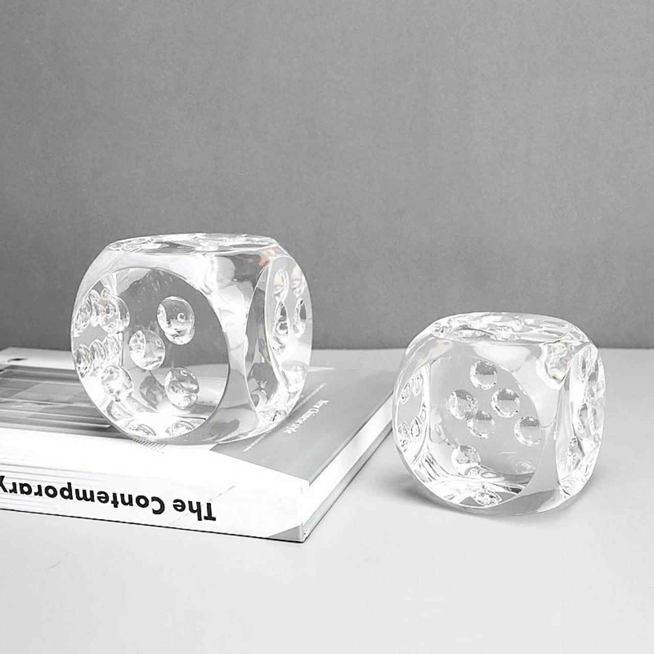 简约现代透明水晶筛子摆样件板间展厅饰售楼ELF部居家客厅品桌面