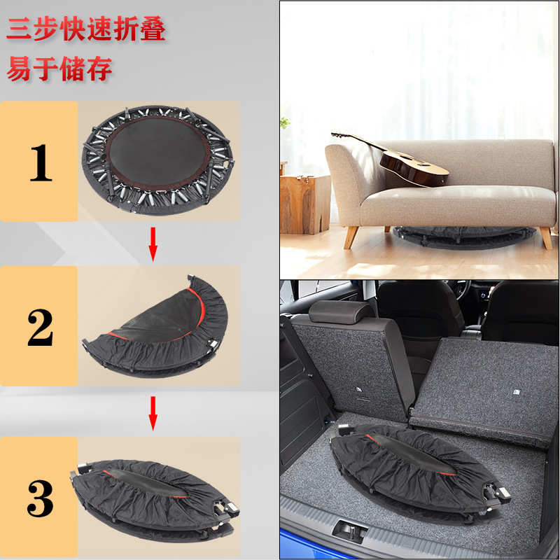 室内可折叠儿童蹦蹦床40寸小型家用弹簧跳跳床带扶手圆形健身蹦床