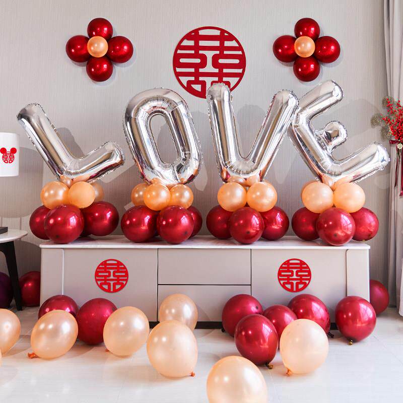 love字母铝膜气球婚房装饰浪漫创意婚礼新房结婚布置套装订婚用品