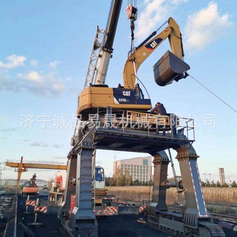 铁路专用长腿挖机 挖掘机卸煤加高脚 挖掘机大高脚 卸煤快效率