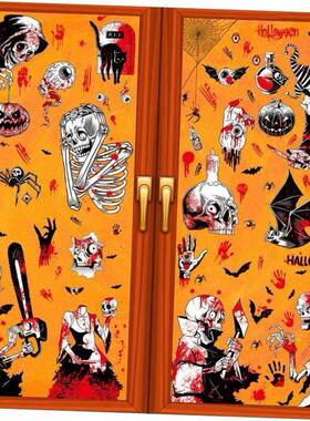 Halloween Decoration Skeleton Window Stickers Halloween Glas