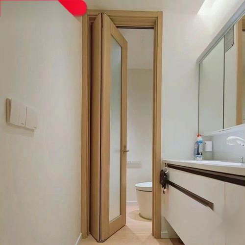 折门无卫轨道浴室叠门厨房形门QLS生间木门厕所门省空间三七折隐