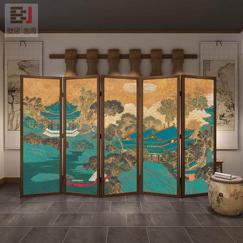 壁居逸阁复古中式屏风贴纸家俱翻新改造贴画衣柜装饰壁纸自粘墙贴