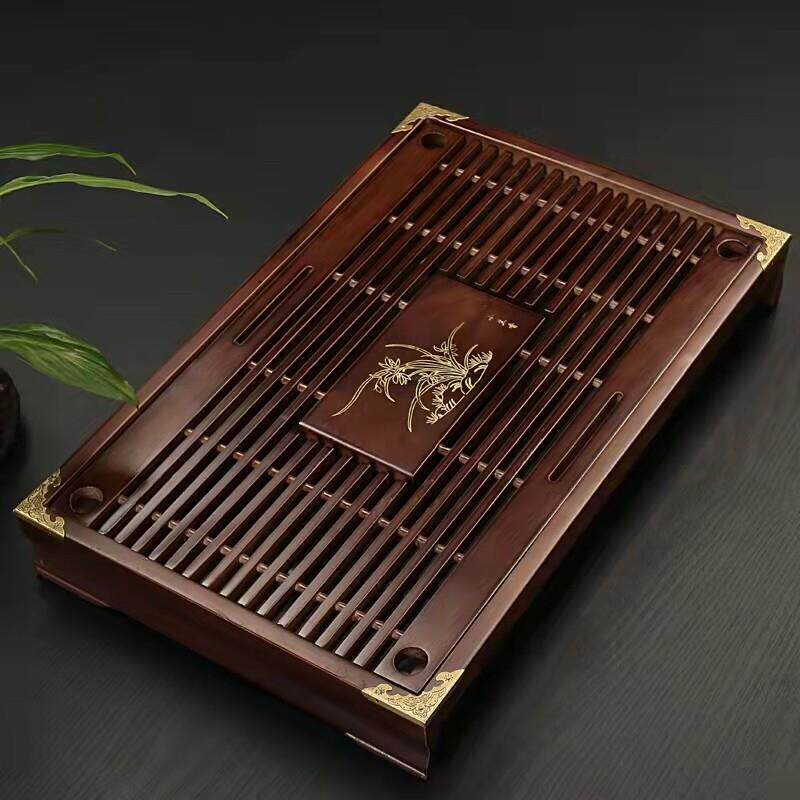 鑫裕源原木实木茶盘家用简约储水排水两用托盘抽屉式茶海小茶台