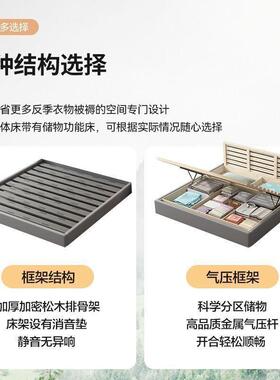 意式奢简约双人床主卧高端大气软包婚靠床卧现代气压轻储室SQY物