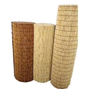 大卷30米碳化芦苇帘子店铺装饰墙面工程吊顶草席遮阳窗帘卷帘定做