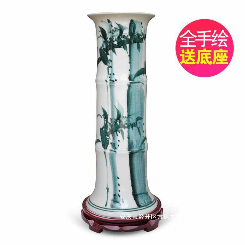 厂家插花装饰品景德镇富贵竹花瓶水培加厚号直筒高大摆件客厅落地