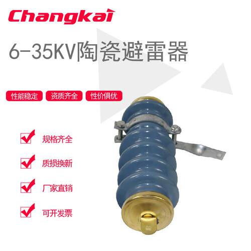 Y5WS-17/50FT蓝色白色新型陶瓷氧化锌避雷器10kv高压免维护避雷器