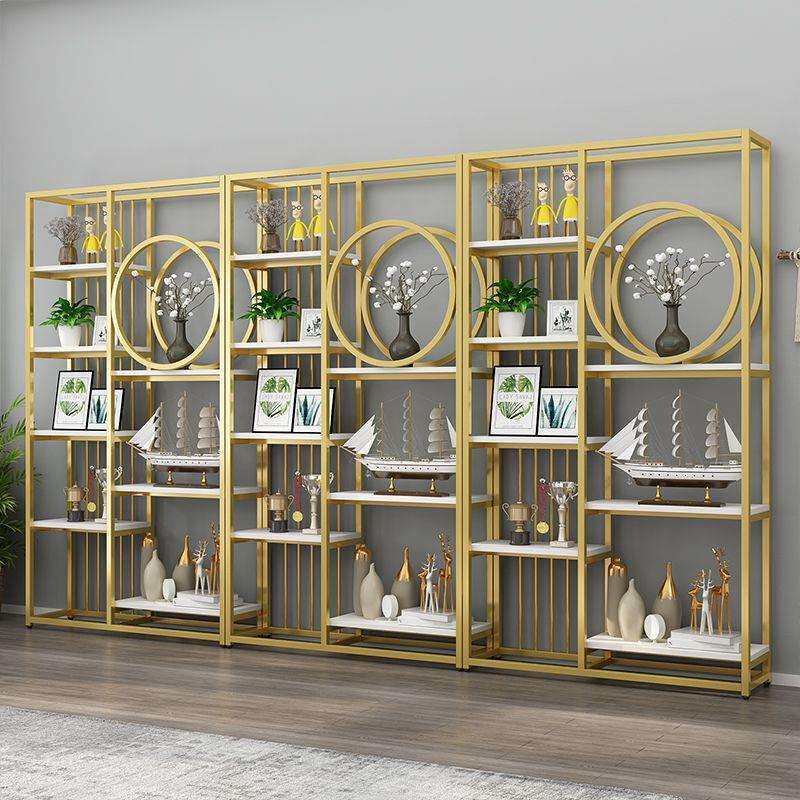 铁艺镂空隔断新款置物架玄关屏风书架办公室装饰柜落地多层展示柜