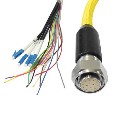 海洋设备零浮力光电混装缆4光10电水下不锈钢圆形连接器