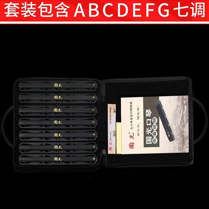 国光国之梦演奏级口琴24孔复音 7支 12支调ABCDEFG调套装口琴