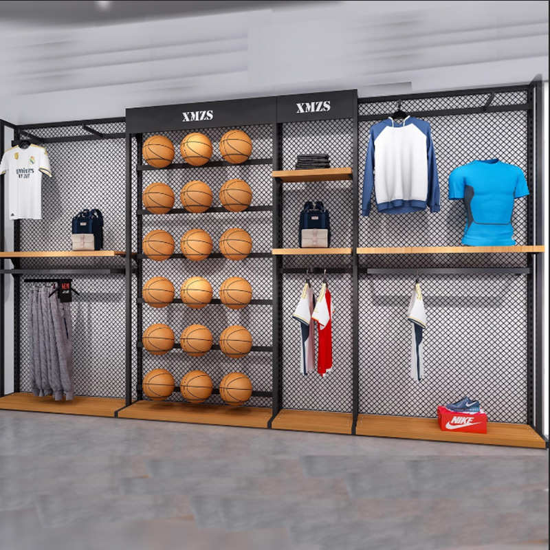 户外运动背网服装店衣服展示架陈列架落地式网格男装货架挂衣架子
