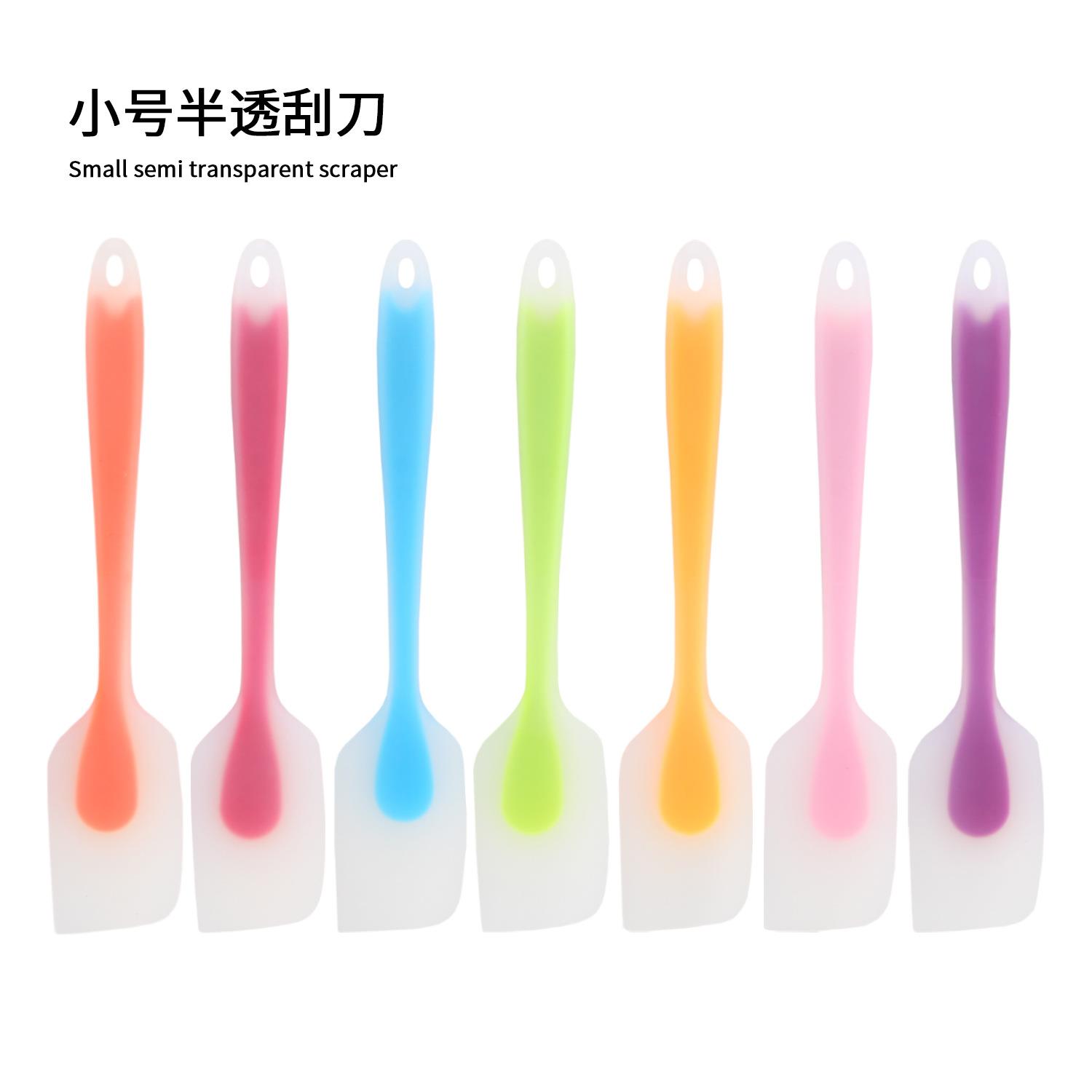 厨房烘焙工具DIY小号半透明刮刀一体式全包硅胶刮刀奶油蛋糕抹刀