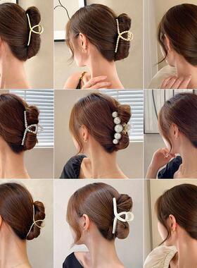 发夹Hot Sale Solid Color Claw Clip Large Barrette Crab Hair