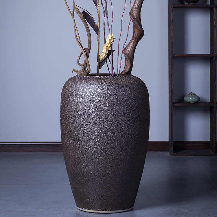 粗陶复古落地大号禅意干支陶罐酒店会所庭院景观花盆陶瓷花瓶摆设,鲜花速递/花卉仿真/绿植园艺,花盆,淘宝优惠券,粉丝福利购,淘宝优惠卷