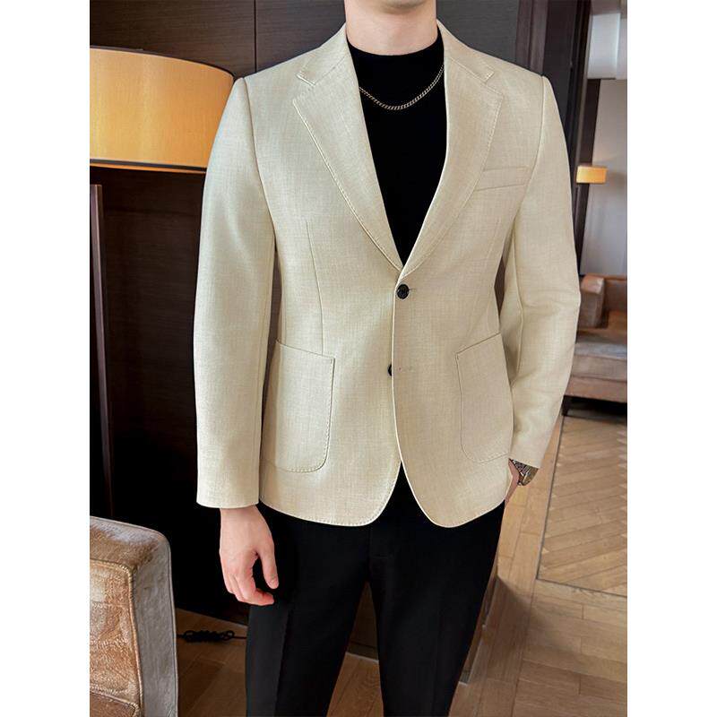 秋冬季新款男士休闲西服外套单西韩版修身商务上衣感小西装1212n