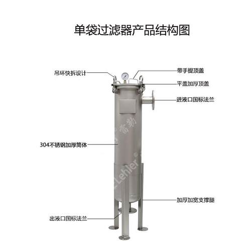 单袋过滤器食用油灌装前保安过滤机20m³/H单机小型过滤设备厂家