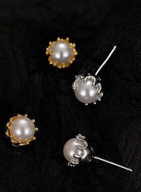 E1263ins Style Niche Design Pearl Stud Earrings Advanced Sen