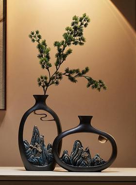 新中摆件家居博客厅饰酒柜装品电视柜古架UXQ办公室茶几桌式花瓶