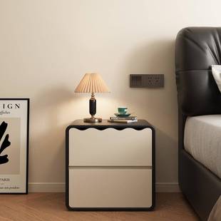 免安装软包实木床头柜家用卧室2025爆款创意奶油风小型床边收纳柜