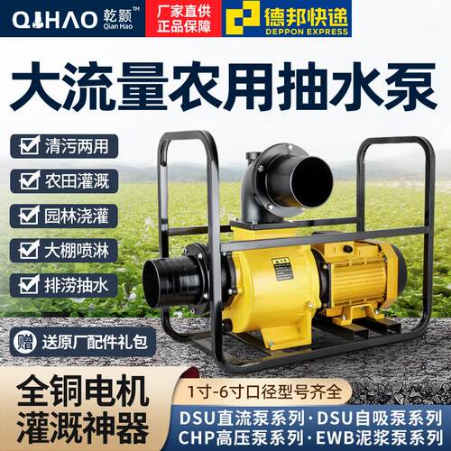 DSU大流量自吸泵220V抽水泵农用灌溉泵380V高扬程污水泥浆泵