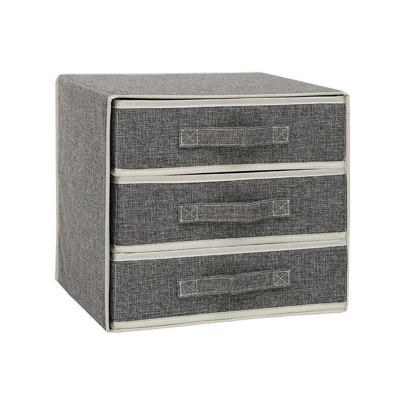 派士龙加厚棉麻收纳盒三层三抽带盖家用衣柜整理内裤袜置物盒批发,居家布艺,收纳盒,淘宝优惠券,粉丝福利购,淘宝优惠卷