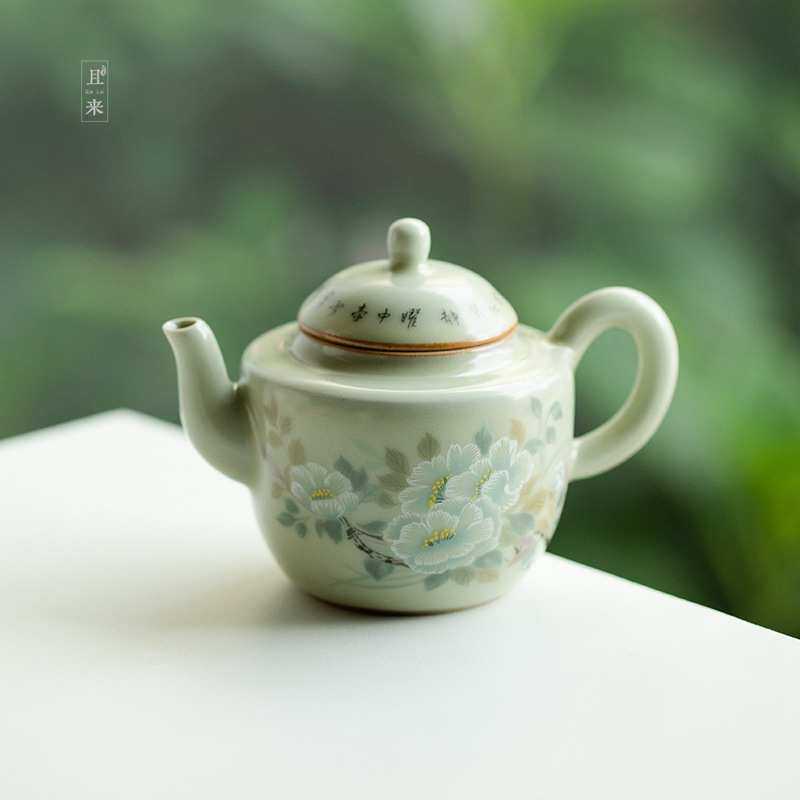 且来秘黄汝窑开片泡茶壶中式小茶壶家用陶瓷壶不烫手功夫茶具单壶,餐饮具,茶壶,淘宝优惠券,粉丝福利购,淘宝优惠卷