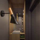 色复古卧室木纹铁北欧客厅洗手间床头后现代壁灯艺个性 loft简约墙