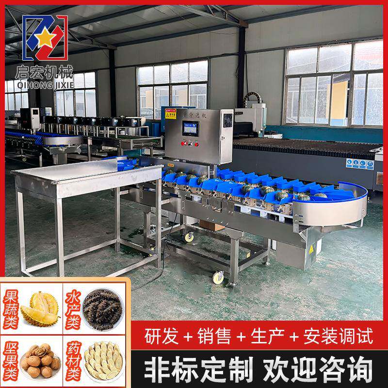 目鱼鱼称重分拣机鲽鱼鲅鱼料式重量分选SZO机章盒鱿比鱼自动分级