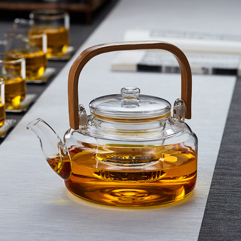 玻璃煮茶壶耐高温加厚新款家用电陶炉高硼硅烧水壶提梁壶大泡茶壶
