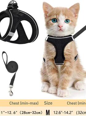 Cat Harness and Leash for Walking Escape Proof, Adjustable K