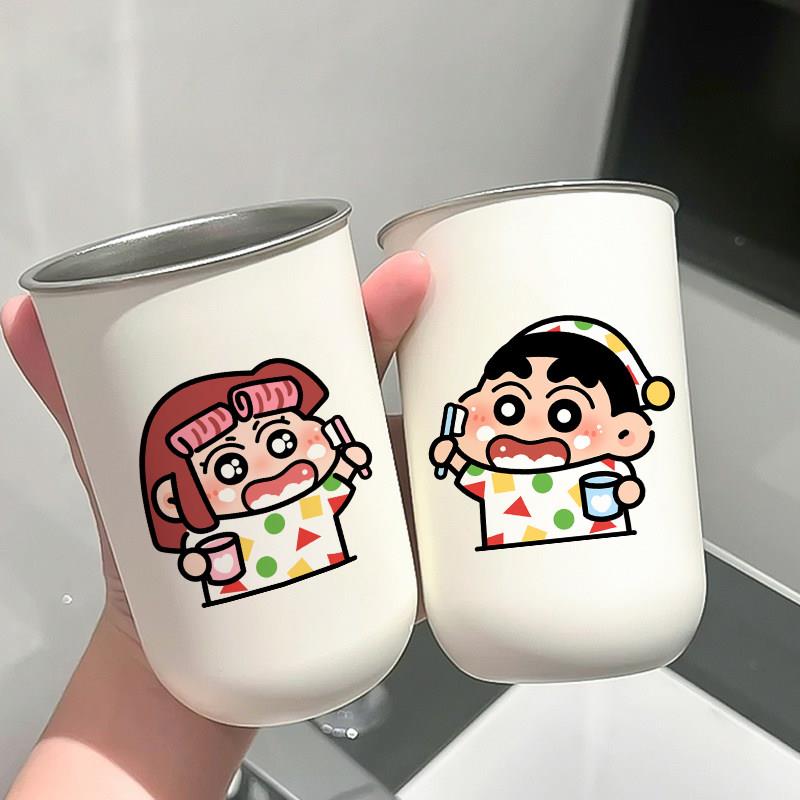 蜡笔小新漱口杯不锈钢洗漱杯牙刷杯子情侣刷牙杯一对牙缸家用儿童