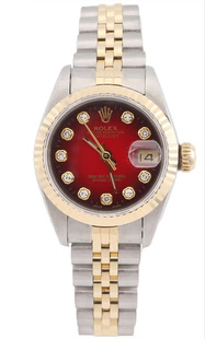 [9.8新] 劳力士16233大红后镶大包钻自动机械男士腕表二手正品