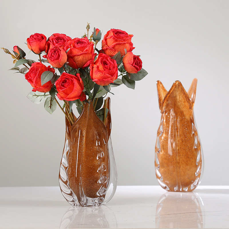 大师手作琉璃艺术花瓶轻奢摆件客厅餐厅酒柜玄关摆设餐桌花器饰品