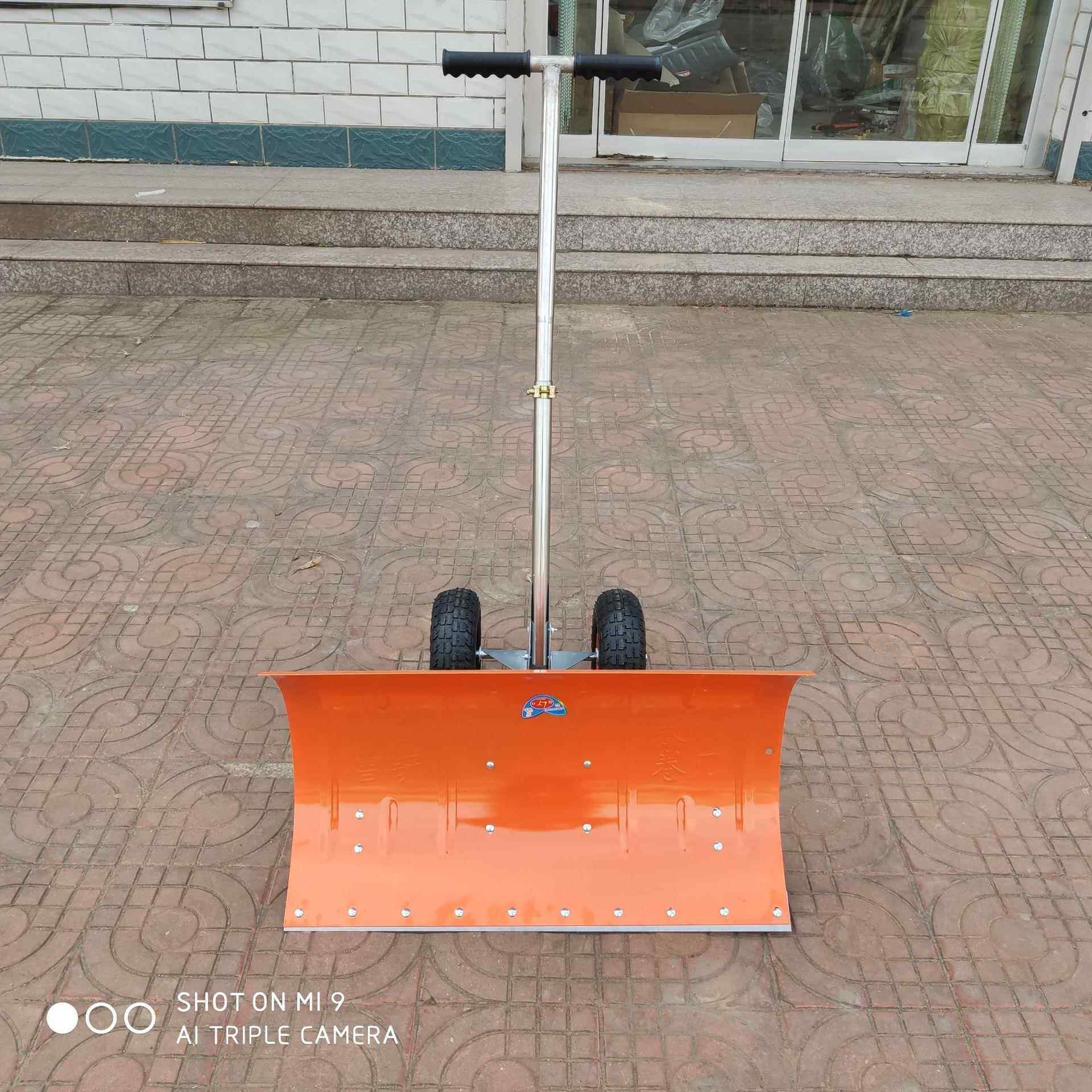 双轮手推轮式雪车小型手推推扫车雪铲雪推车家用手动雪铲轮式雪锹
