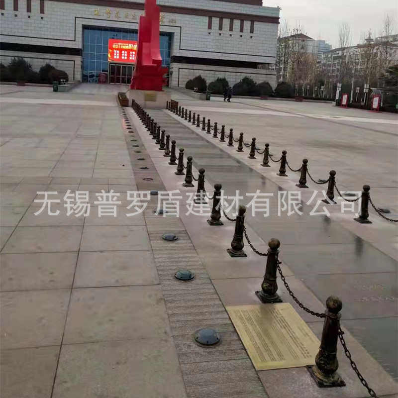 工地铸铁立柱景观隔离墩海边防护栏杆铸铁罗马立柱河道装饰铁链桩