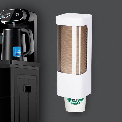 爆款塑料一次性纳杯子架杯器收纸杯取饮水机防尘挂水杯架壁双筒置