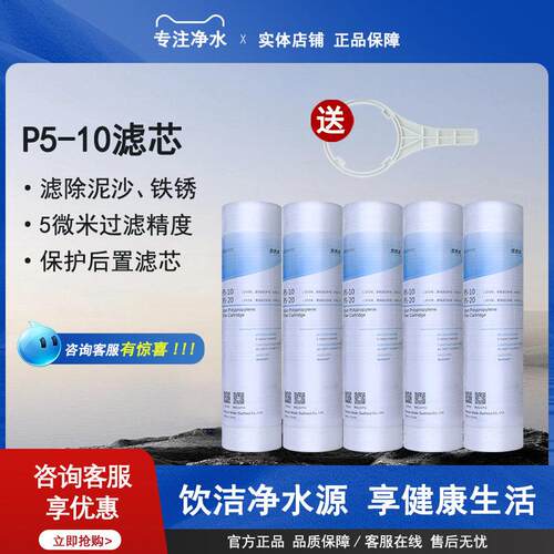 爱惠浦净水器滤芯pp棉5支装10寸5微米通用H100 900PMC2原装带防伪