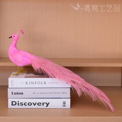 热卖仿真具羽毛27441影孔雀家居客厅橱装饰摆件工艺品摄道彩色小