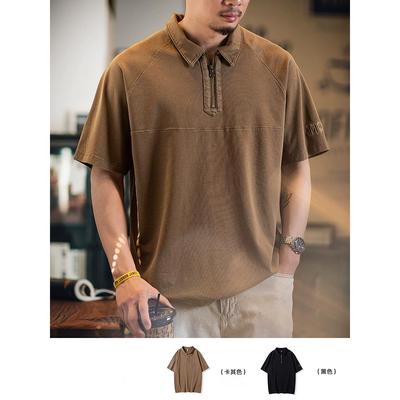 Madness Mdns Wruei美式覆古短袖polo衫男士夏季新款翻领刺绣t恤