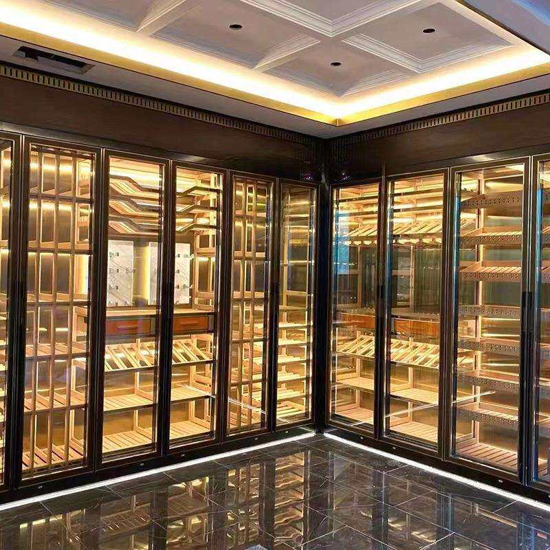 不锈钢酒别定制客厅示不锈钢恒温酒柜酒窖酒玻璃门酒店墅红商用展