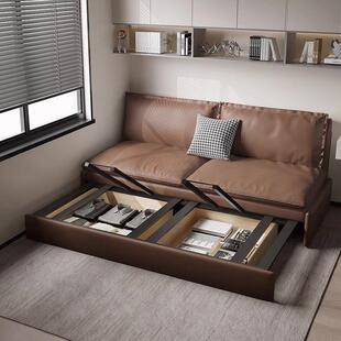 小户爪发型沙书床两用折叠奶EQE油风客厅多功能猫布房单人