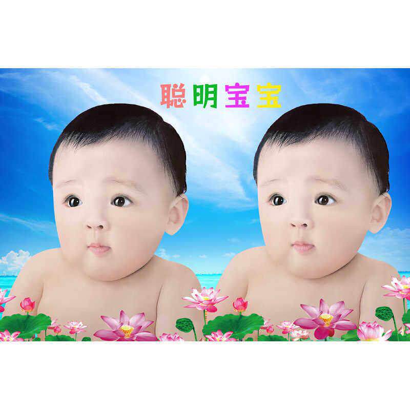 宝宝画报墙贴龙凤胎备孕图片照片娃娃海报年画贴画宝宝画送子图