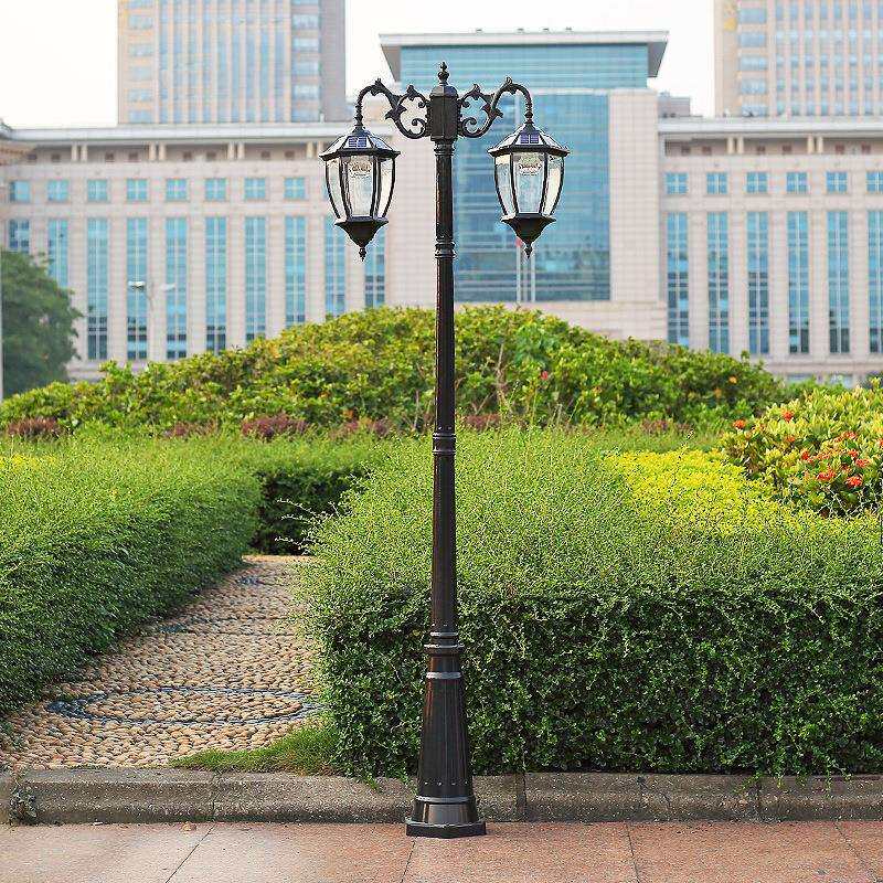 太阳能庭院灯户外防水超亮led花园别墅欧式仿古小区高杆家用路灯
