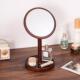实化木妆镜桌镜面台式 梳妆圆形梳可旋转妆台镜子卧室591补妆镜子